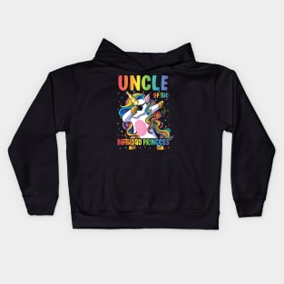 Uncle of the Birthday Princess Dabbing Unicorn Girl Kids Hoodie